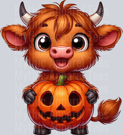 Cute cartoon halloween highland cow 24