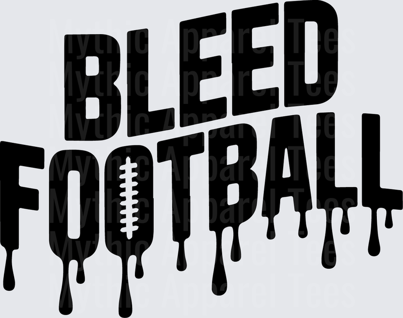 American Football Bleed Football Bold Dripping Text Graphic