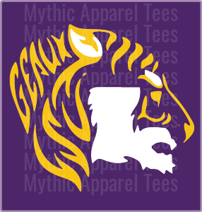 LSU Tigers Geaux Purple and Gold Tiger Head with Louisiana State Silhouette