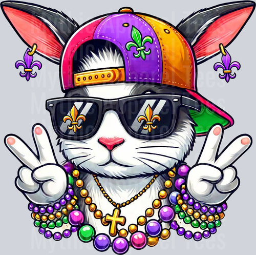 AZ755 Mardi Gras Rabbit