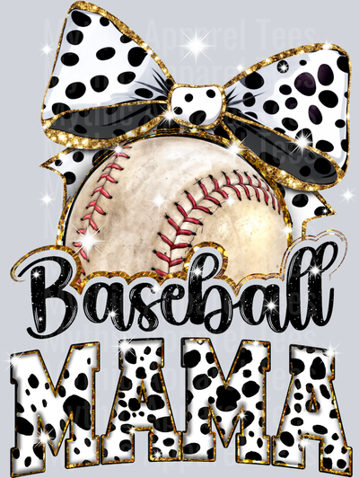Baseball mama with spots and ball retro cute DTF Sports Transfers