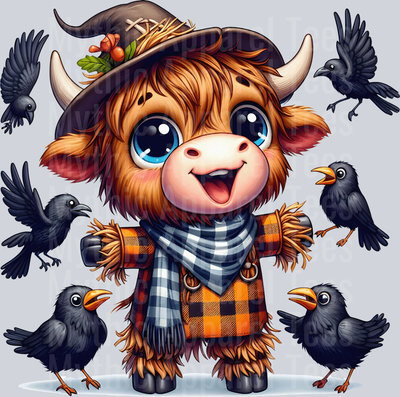 Cute cartoon halloween highland cow 9