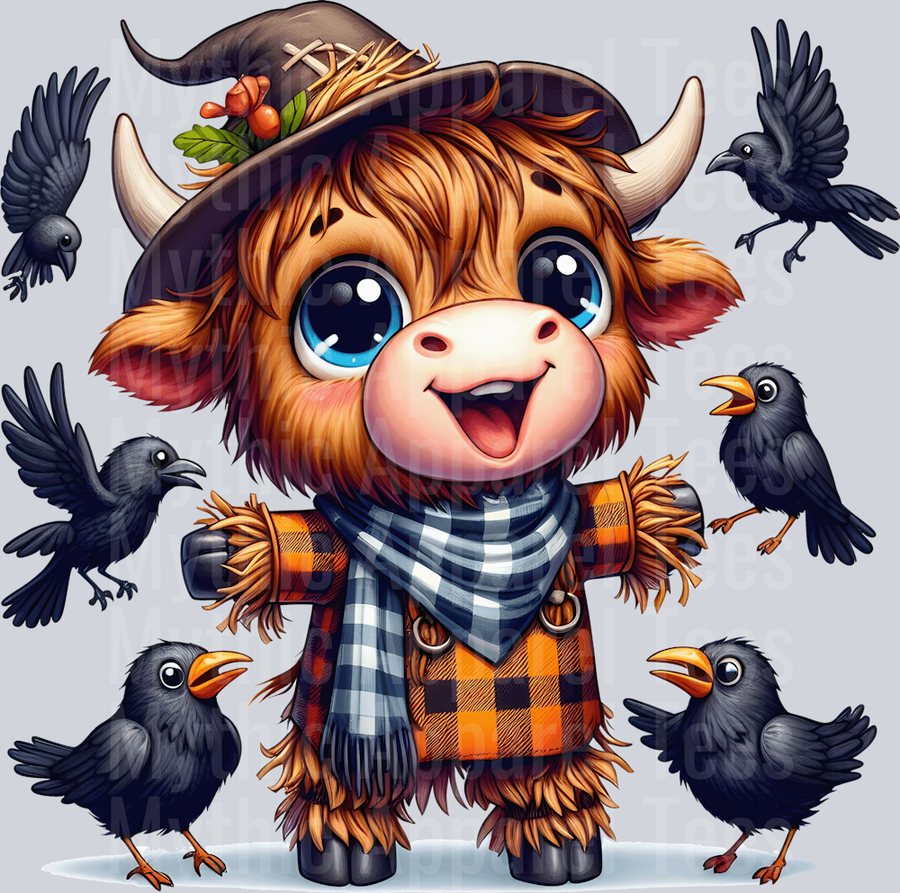 Cute cartoon halloween highland cow 9