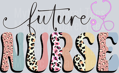 Future Nurse 3 animal print letters DTF Nurse Transfers