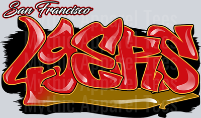 49ers Tri Color Airbrush DTF NFL Transfers