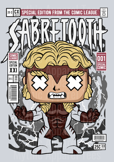 Sabretooth Comic Book Cover STYLE DTF Pop Culture Transfers