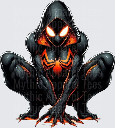 Marvel Super Heroes Miles Morales Black Orange Glowing Crouching Spider-Man