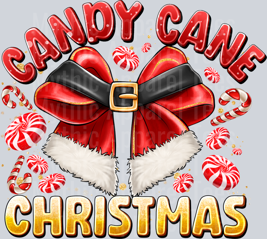 Candy Cane Christmas Bow