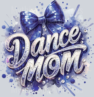 0019 Dance Mom Sequins Navy Blue DTF Dance Mom Transfers