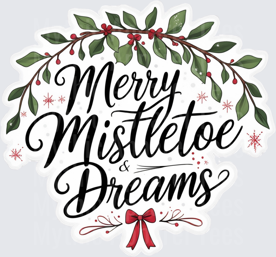 Christmas Merry Mistletoe & Dreams Holly Berry Script Design