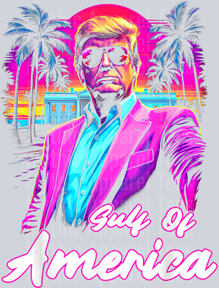 Pink 90s neon vibes gulf of america trump DTF Gulf Of America Transfers