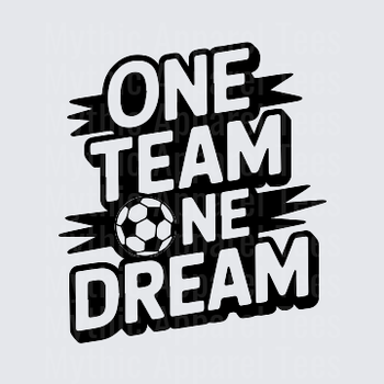 American Football One Team One Dream Soccer Ball Bold Graphic