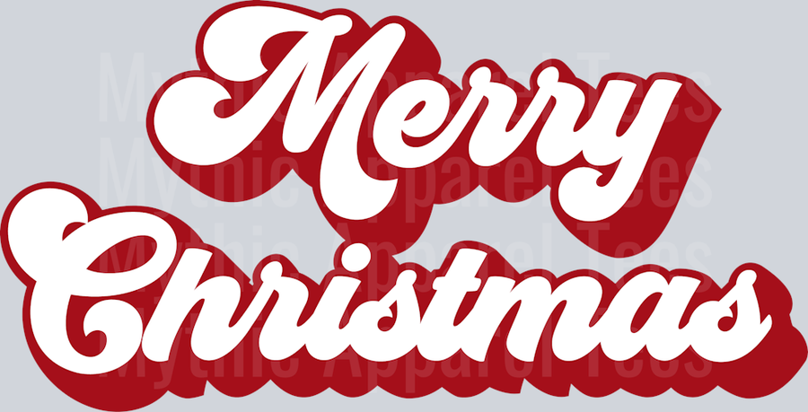 Merry Christmas Red classic font DTF Christmas Transfers
