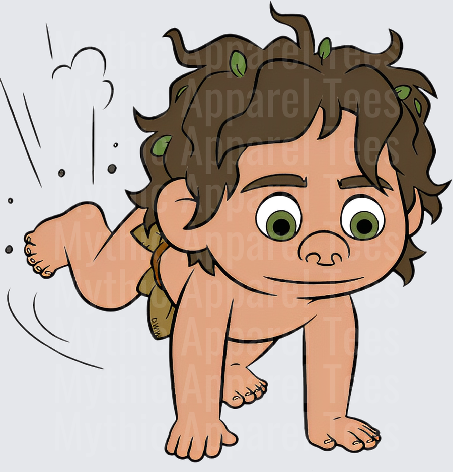 Cute Baby Spot Wild Human Boy Crawling with Leaves in Hair Good Dinosaur