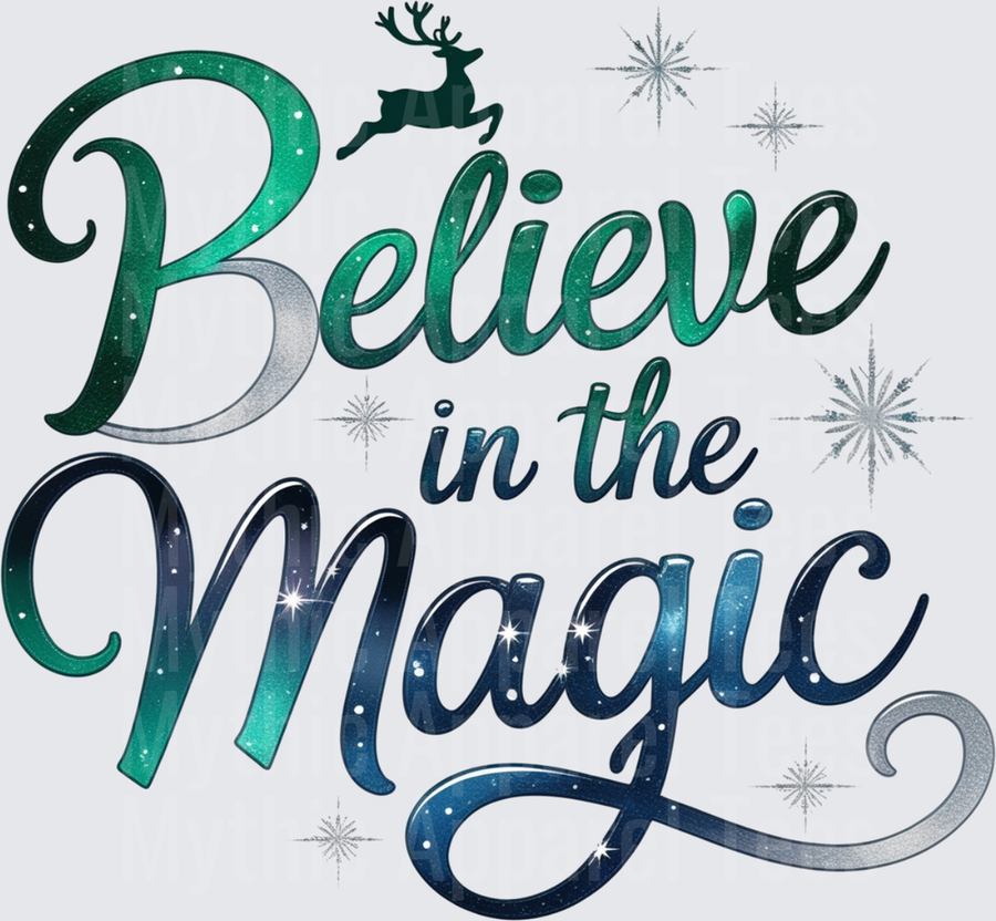 Christmas Believe in the Magic Reindeer Snowflake Script