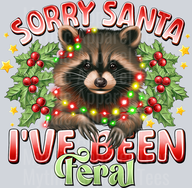 Sorry Santa I've been Feral Raccoon Christmas