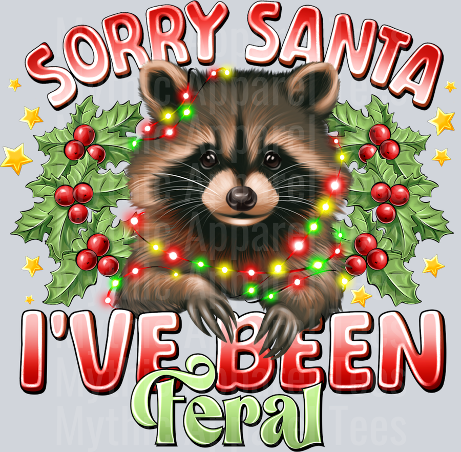 Sorry Santa I've been Feral Raccoon Christmas