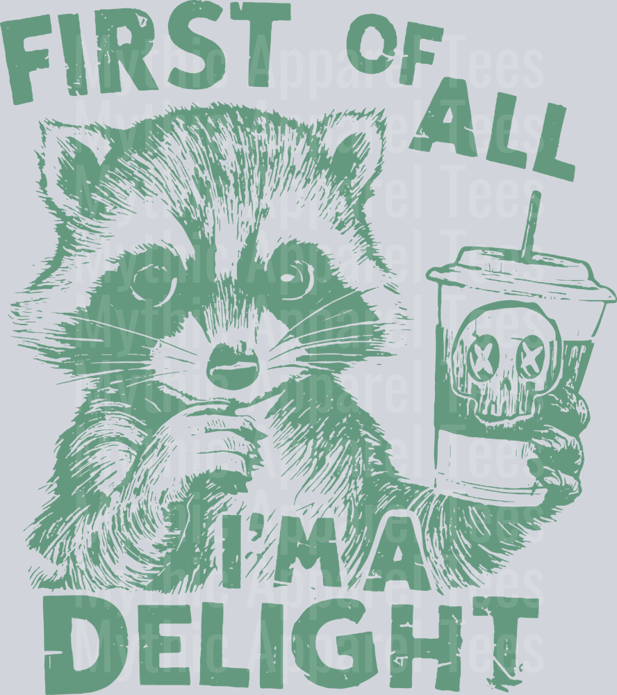First of all I'm a delight green DTF Racoon Transfers