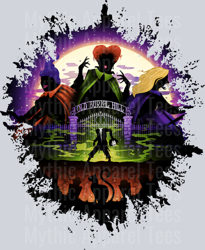 Hocus Pocus Sanderson Sisters Dark Silhouette Color Splash Crystal Ball Vision