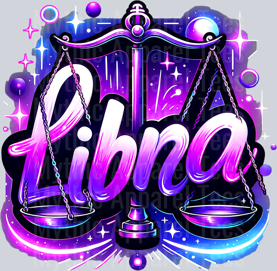 Libra Purple Sign DTF Zodiac Sign Transfers
