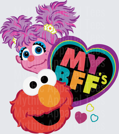 Sesame Street Elmo and Abby Cadabby My BFFs Heart Design
