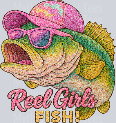 Reel girls fish Glitter DTF Fishing Transfers