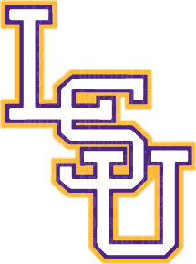 LSU Tigers Interlocking Letters Purple and Gold Logo