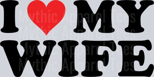 I Heart My Wife -Black and Red DTF Husband Transfers
