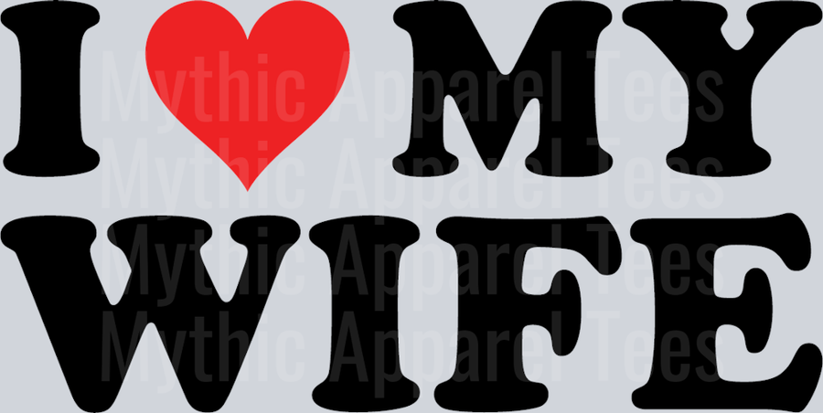 I Heart My Wife -Black and Red DTF Husband Transfers
