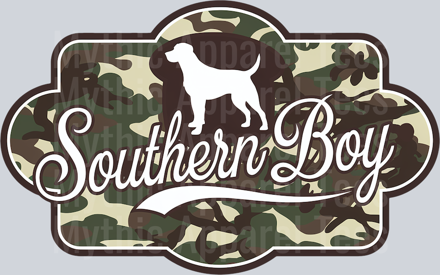 Southern Boy with dog and camo DTF Hunter Transfers