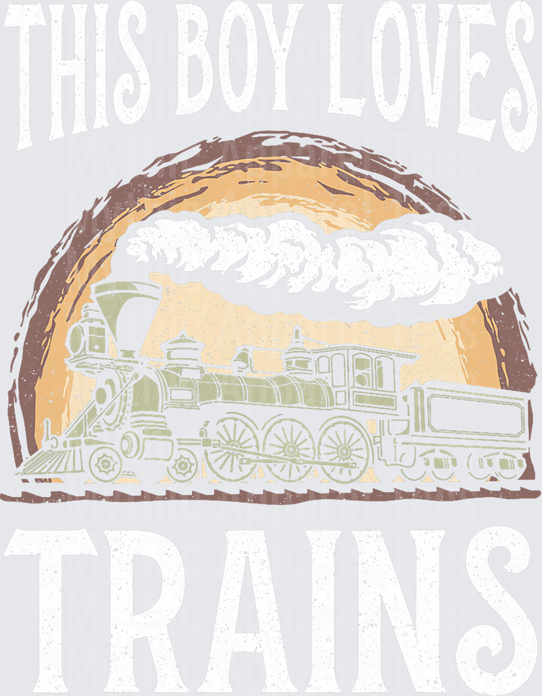 This Boy Loves Trains Vintage Steam Train Railway Locomotive T-Shirt