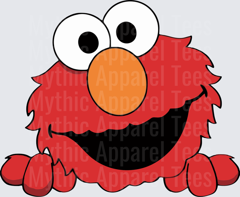 Sesame Street Elmo Peeking Over Edge Big Smile Red Monster