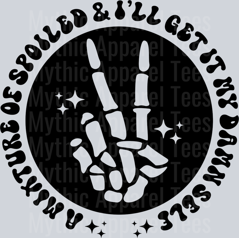 A Mixture Of Spoiled And Ill Get It My Damn Self Pocket Pocket Funny Wavy Retro Words Black