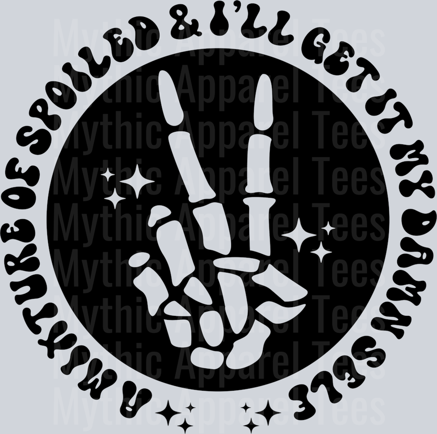 A Mixture Of Spoiled And Ill Get It My Damn Self Pocket Pocket Funny Wavy Retro Words Black