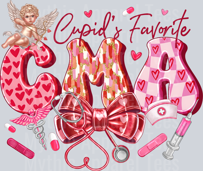 Cupids Favorite CMA Nurse DTF Valentines Day Transfers