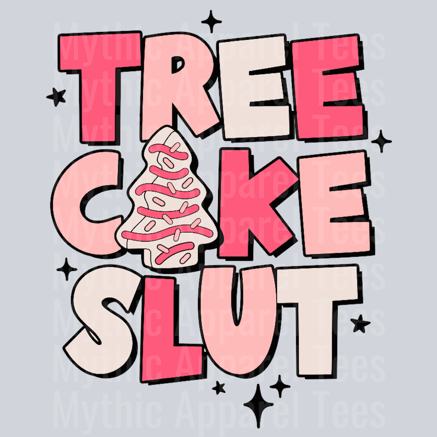 Tree Cake Slut Christmas Wavy Retro Funny Designs