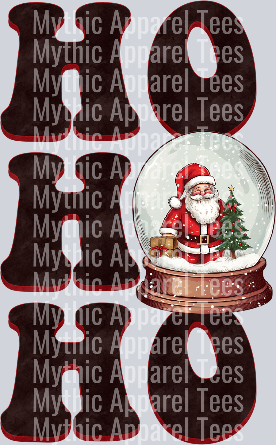 HoHo HO Globe – DTF Heat Transfer – Holiday Christmas Design