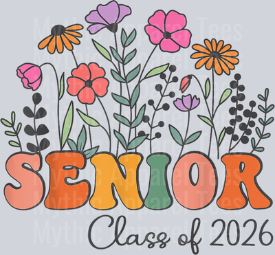 Class of 2026 Senior 2026 Graduation 2026 Girls Women Floral T-Shirt
