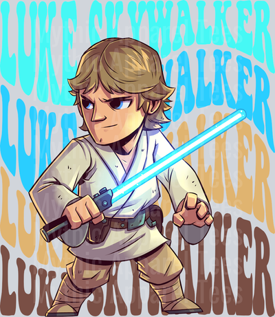 Luke Skywalker Star Wars Stacked Name Disney