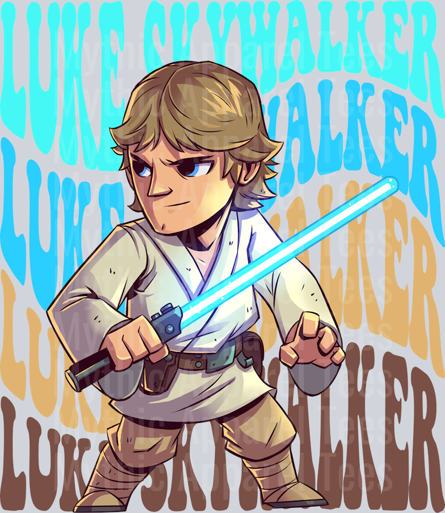 Luke Skywalker Star Wars Stacked Name Disney