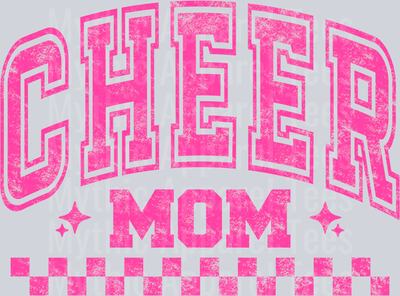 Cheer Mom Pink Checkers Varsity Letters