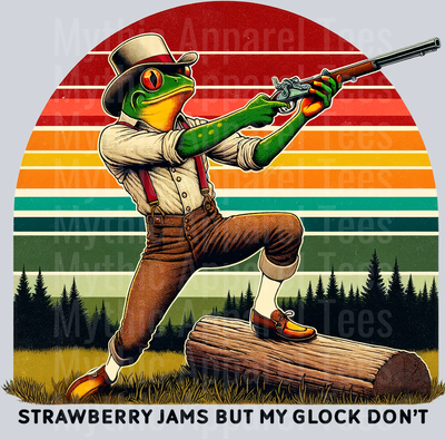Strawberry Jams but my glock don frog with shotgun DTF Western Transfers