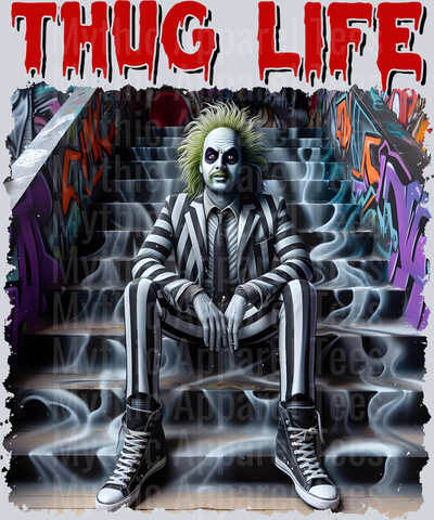 Beatlejuice RED DRIPPING BLOOD on stairs Horror Movie DTF Thug Life Transfers