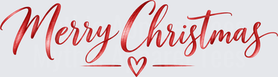 Merry Christmas Red Watercolor Script Lettering with Heart Accent