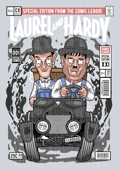 Laurel And Hardy Comic Book Cover STYLE DTF Pop Culture Transfers