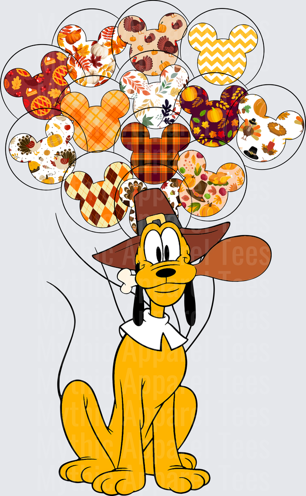 Disney Fall and Thanksgiving Pluto Pilgrim Hat Mickey Balloons