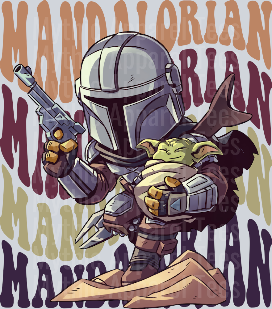 Mandalorian 2 Star Wars Stacked Name Disney