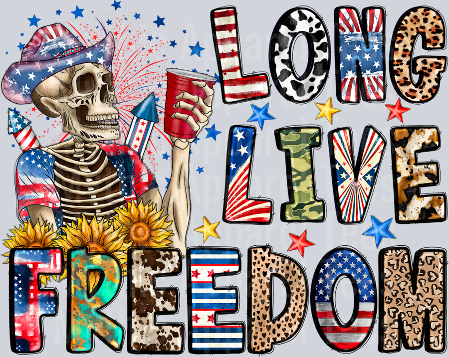 Long Live Freedom DTF Patriotic Transfers