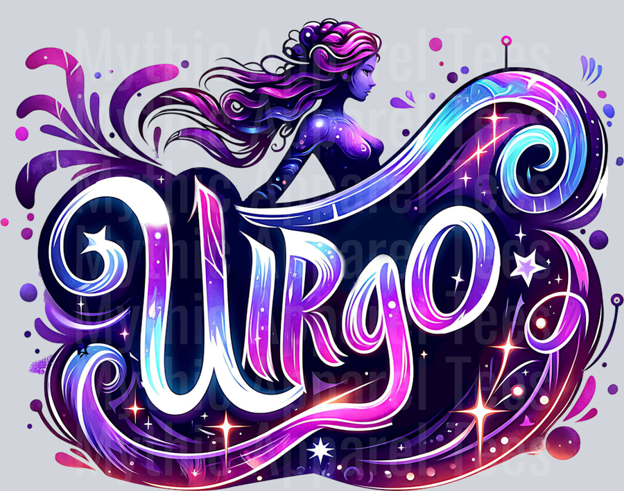 Virgo 2 Purple Sign DTF Zodiac Sign Transfers