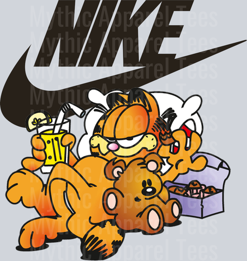 Garfield Black Swoosh JUST DO IT DTF Nike Transfers